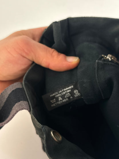 Vintage Hermes Paris Canvas Shopper Black