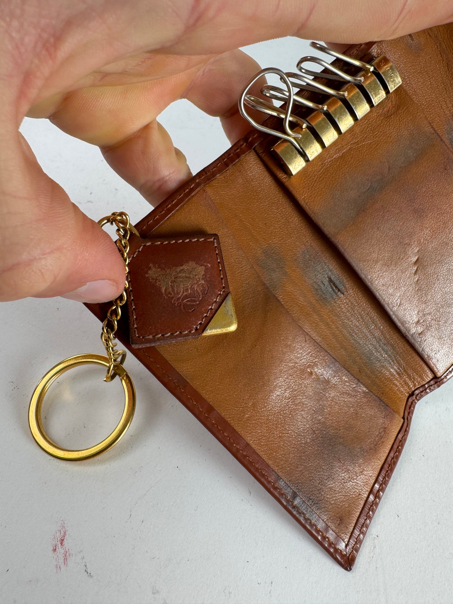 Vintage Loewe Madrid Leather Key Holder Brown