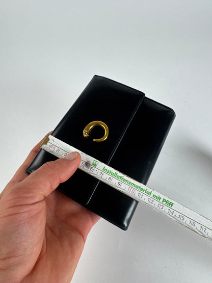 Vintage Cartier Panthere Patent Leather Wallet Black