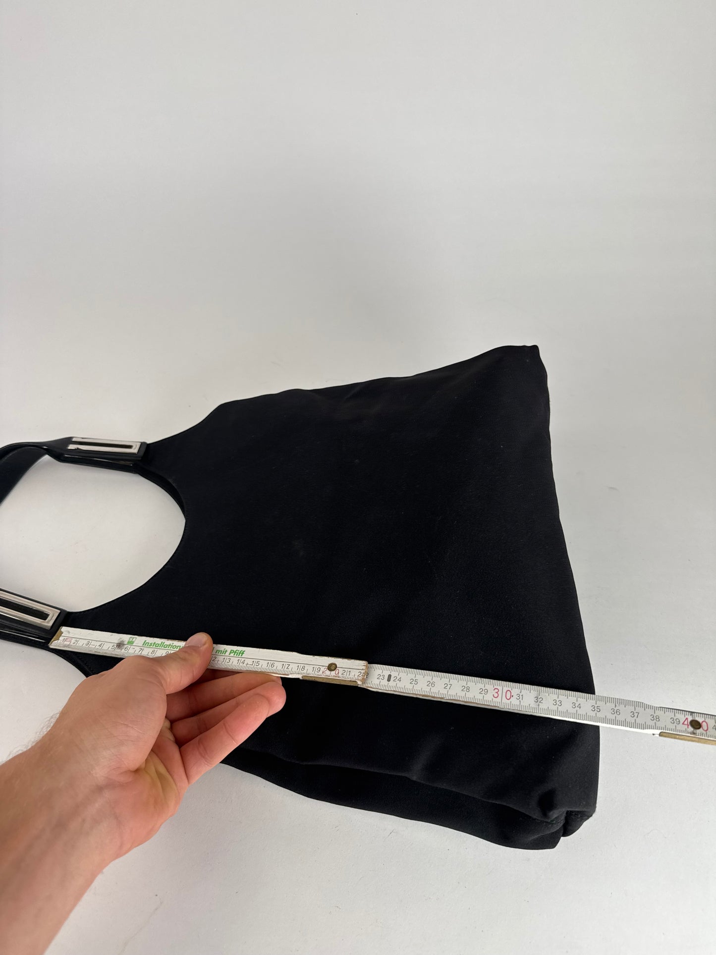 Vintage  Salvatore Ferragamo Leather / Canvas Bag Black