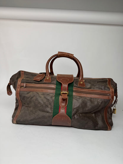 Vintage Gucci Duffel Bag / Travel Bag Monogram Brown