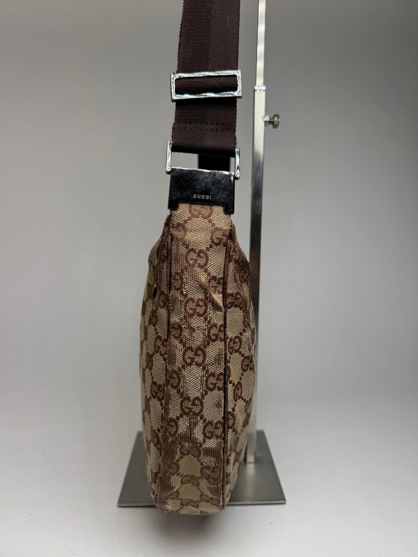 Vintage Gucci Monogram Crossaint 2Way Bag beige