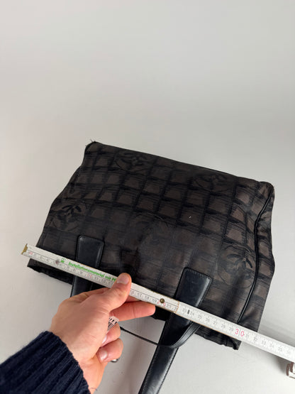 Vintage Chanel Monogram Canvas Shopper Bag Brown