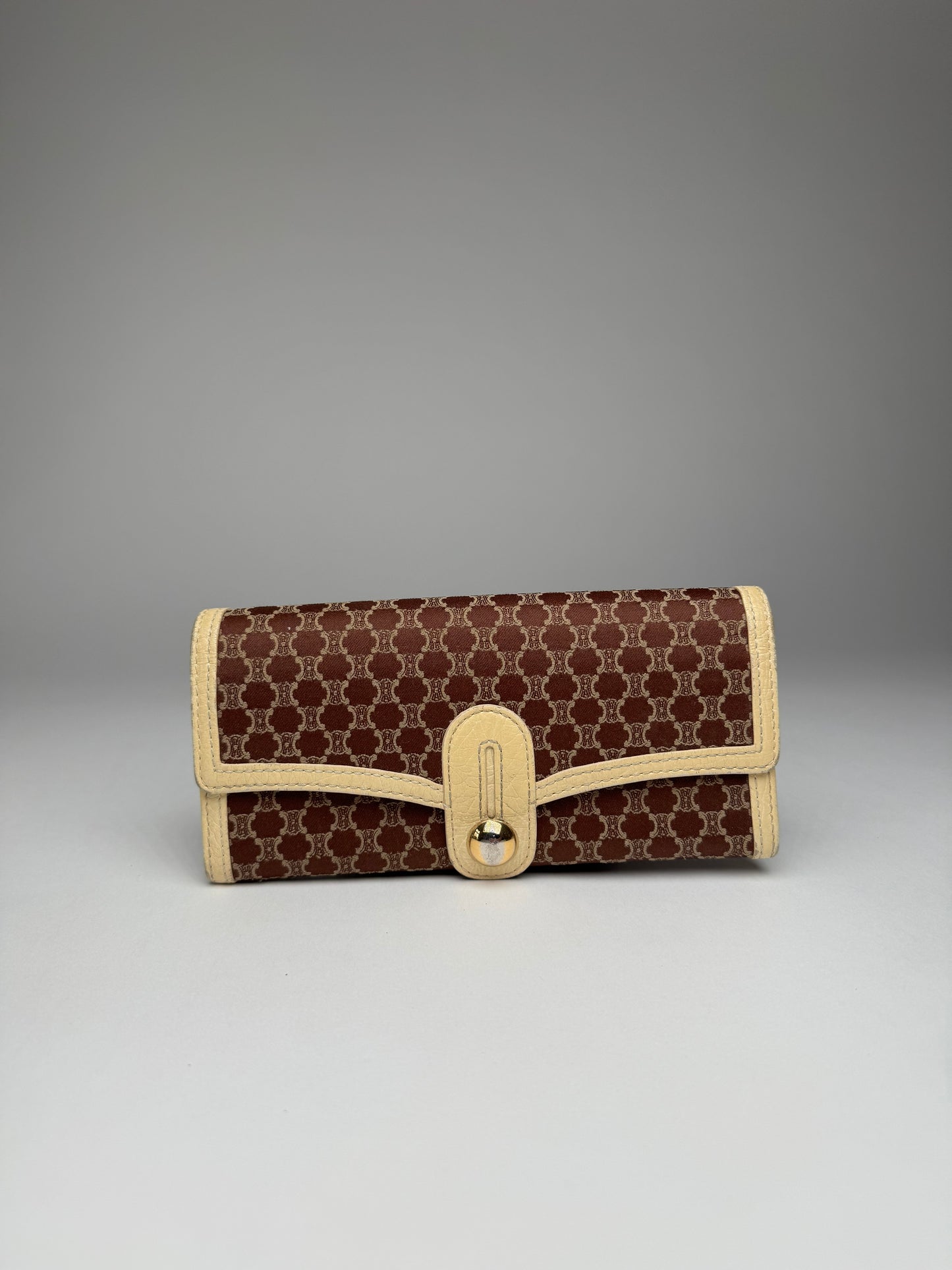 Vintage Celine Leather Canvas Monogram Wallet