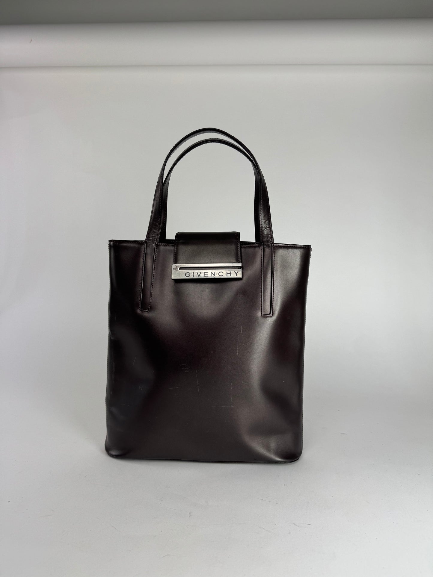 Vintage Givenchy Antigona Patent Leather Bag brown
