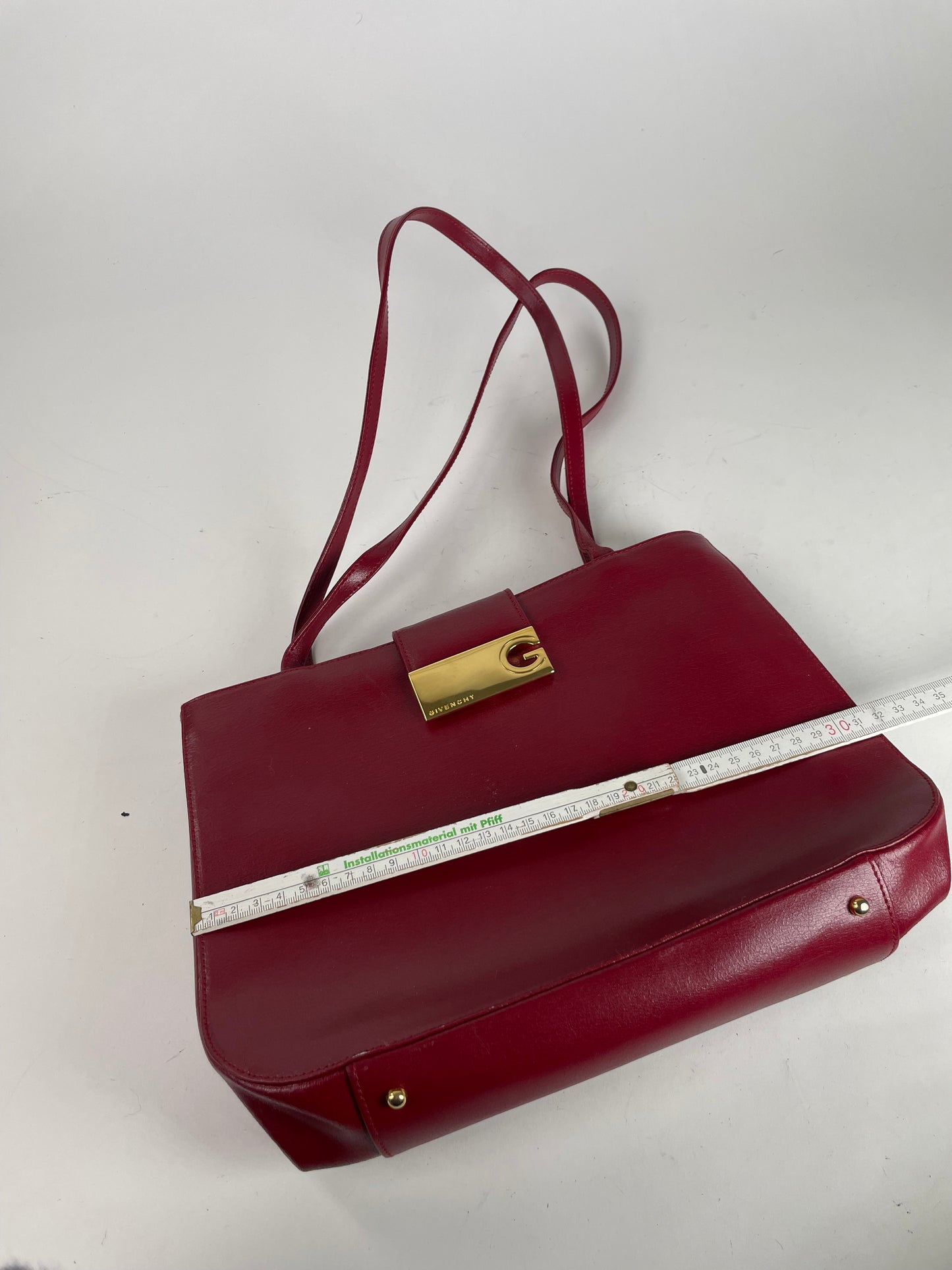 Vintage Givenchy Whip Leather Shopper Bag Red