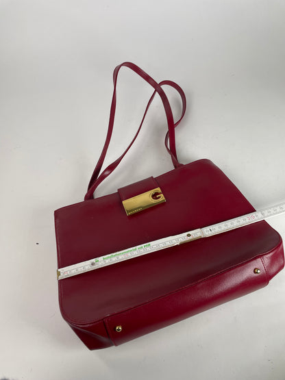 Vintage Givenchy Whip Leather Shopper Bag Red