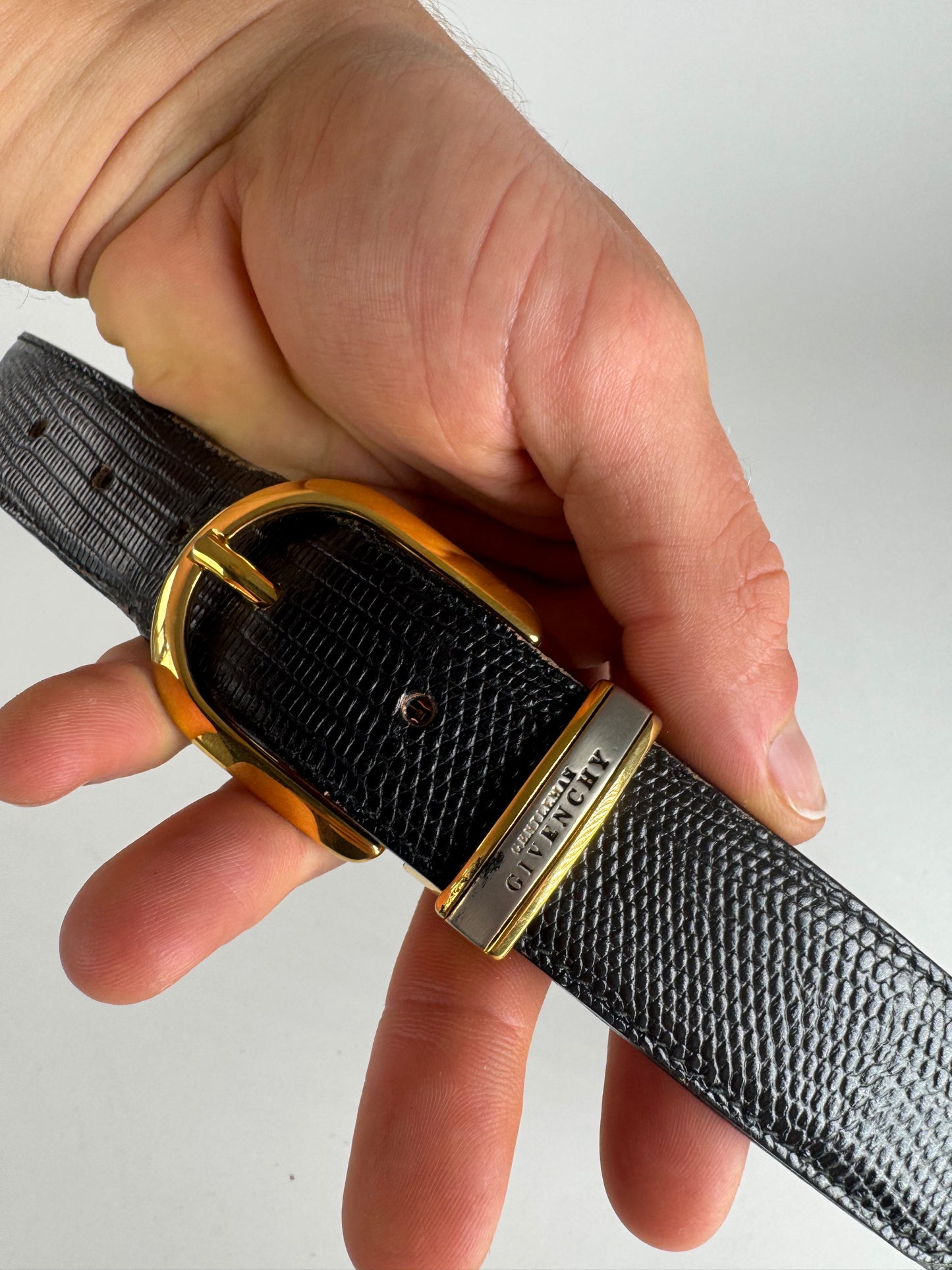 Vintage Givenchy Leather Belt black