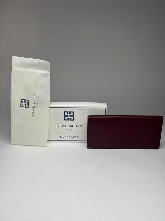 Vintage Givenchy Leather ID Holder burgundy