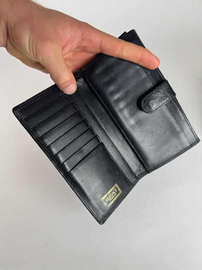 Vintage Gianni Versace Ostrich Leather Wallet Black
