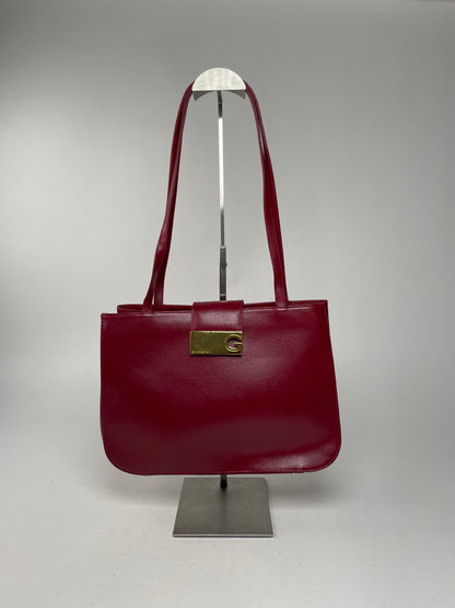 Vintage Givenchy Whip Leather Shopper Bag Red