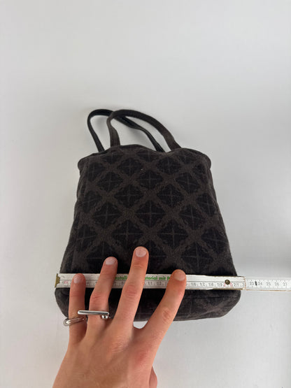 Vintage Bottega Veneta Wool Monogram Shopper Brown