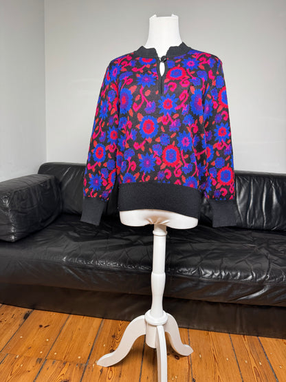 Vintage Yves Saint Laurent Wool Sweater Floral 38/M