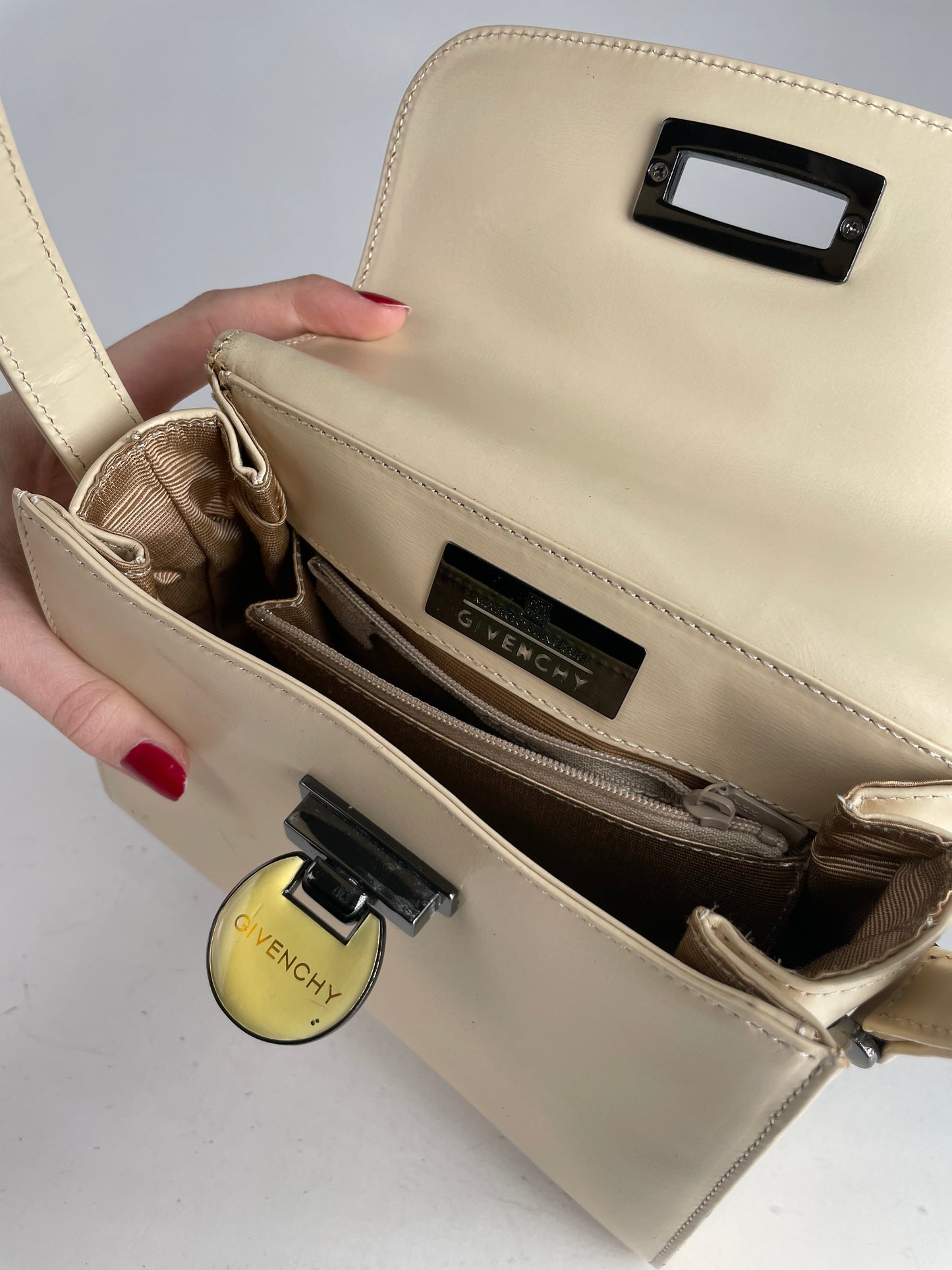 Vintage Givenchy Antigona Leather Bag beige