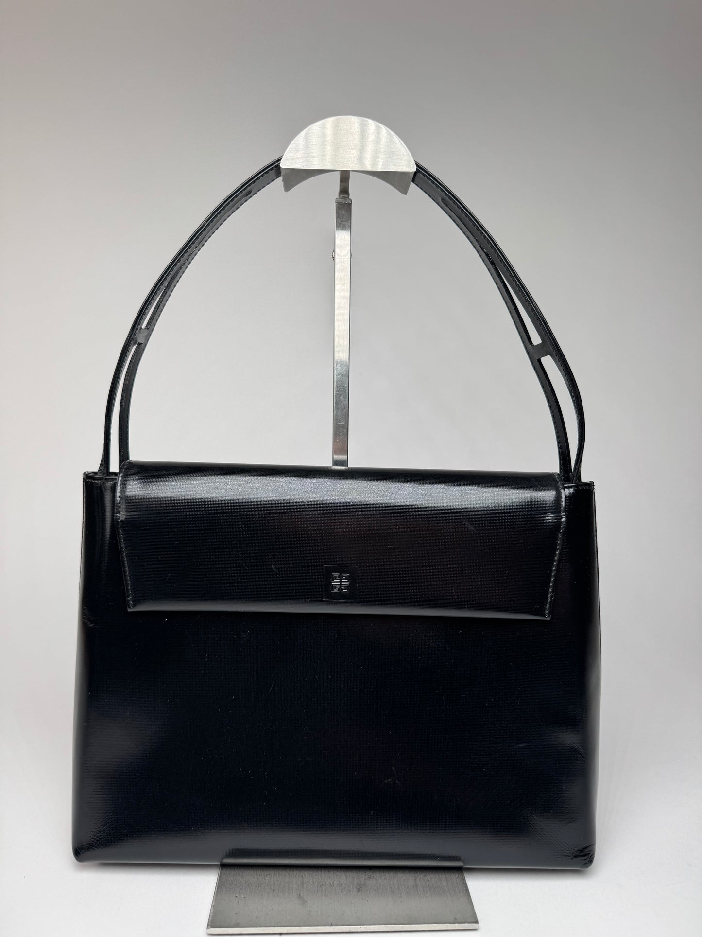 Vintage Givenchy 4G Patent Leather Bag Black