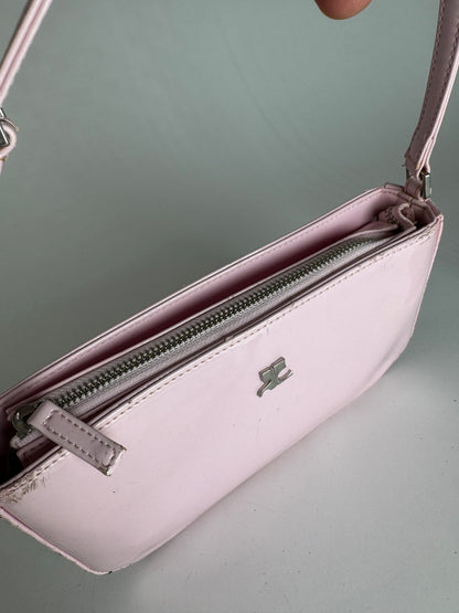Vintage Courreges Patent Leather Baguette Bag Rose