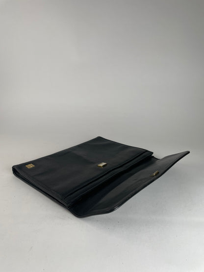 Vintage Givenchy GV3 Leather Clutch Black