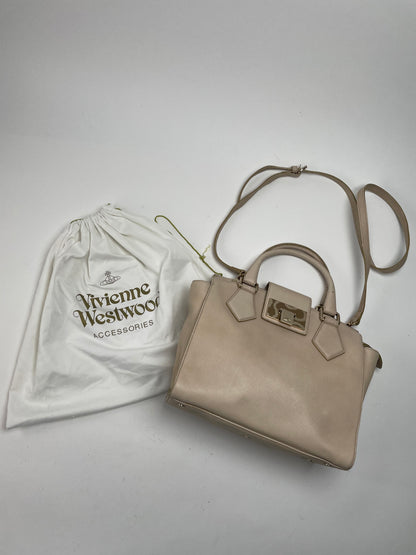 Vintage Vivienne Westwood 2Way Opio Safiano Leather Bag Beige