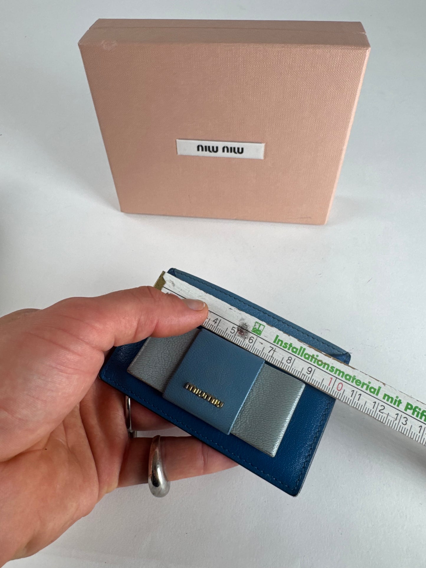 Vintage Miu Miu Leather Card Holder Blue