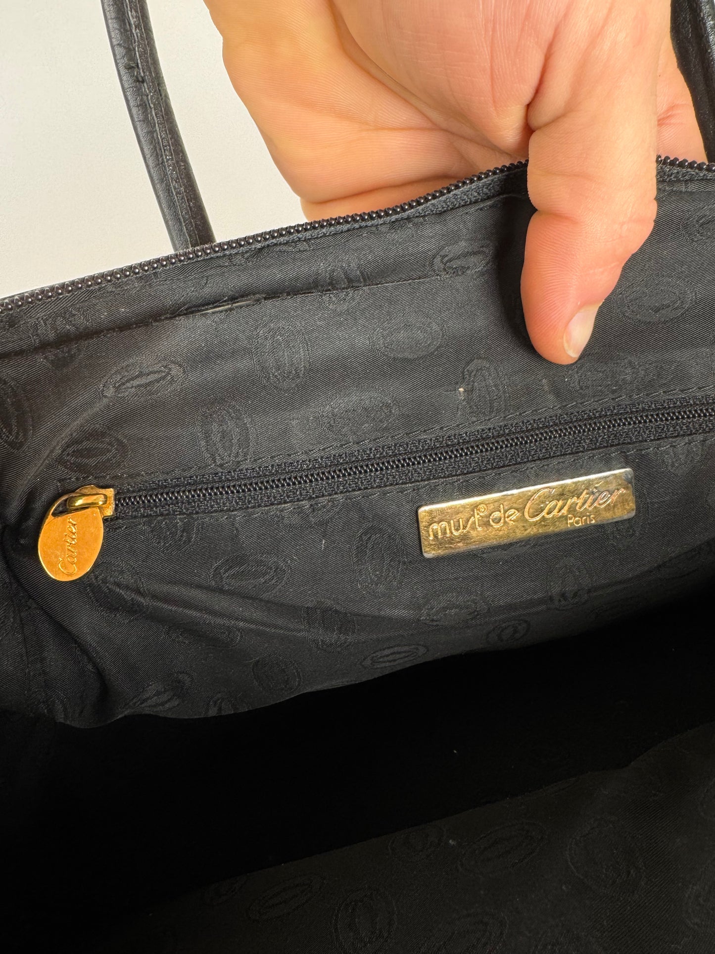 Vintage Cartier Leather Bag Black