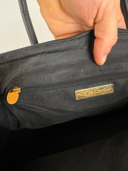 Vintage Cartier Leather Bag Black