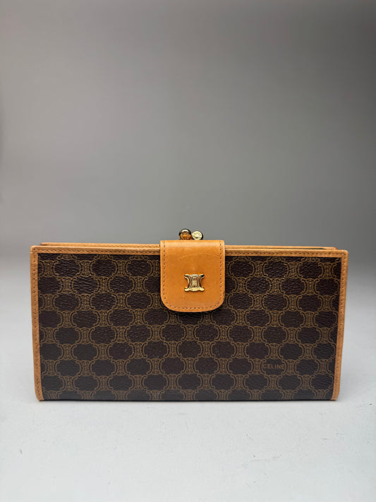 Vintage Celine Paris Triomphe Wallet Brown