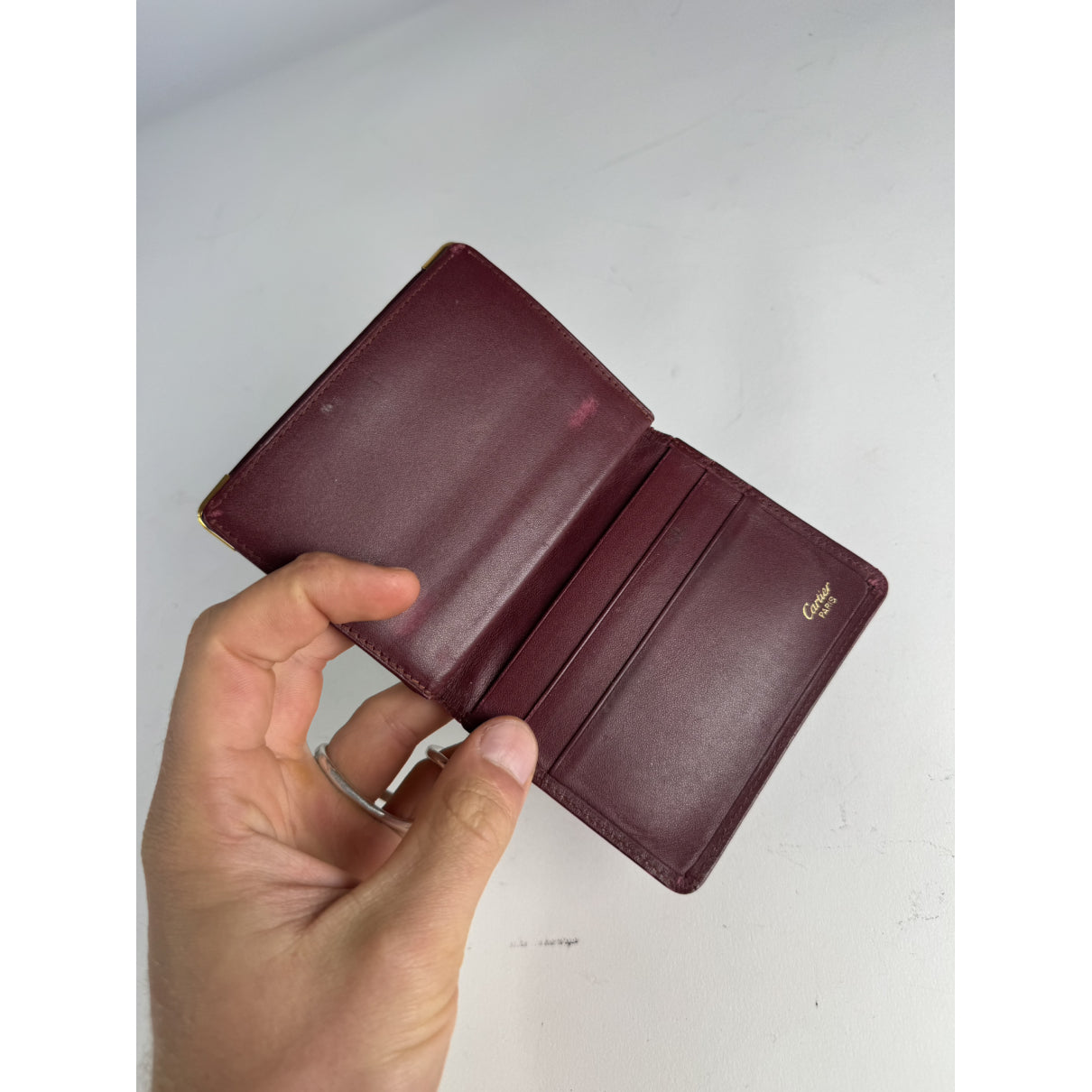 Cartier Burgundy Leather Purse image 4