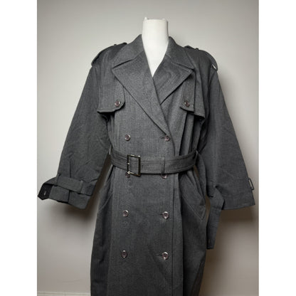 Courrèges Anthracite Wool Trench Coat image 2