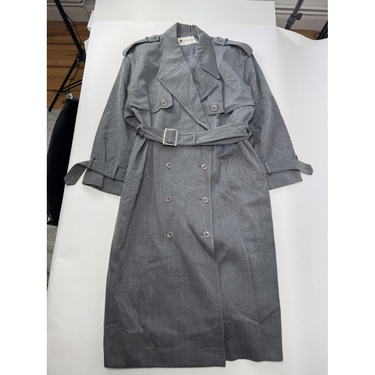 Courrèges Anthracite Wool Trench Coat image 5