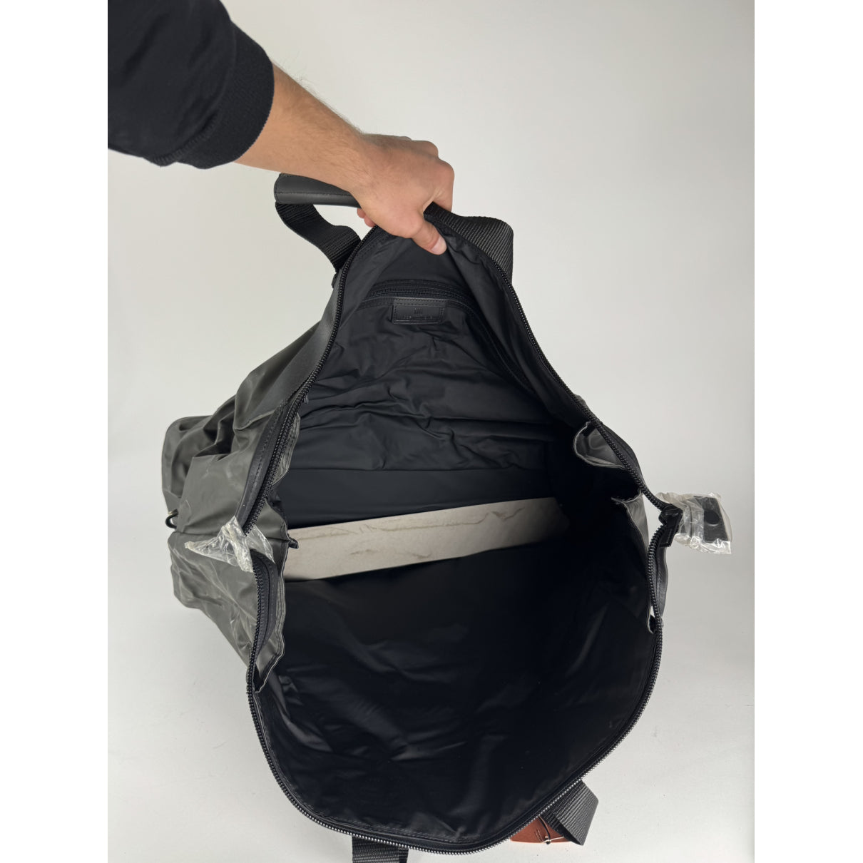 Issey Miyake Black Vegan Leather Travel Bag image 3