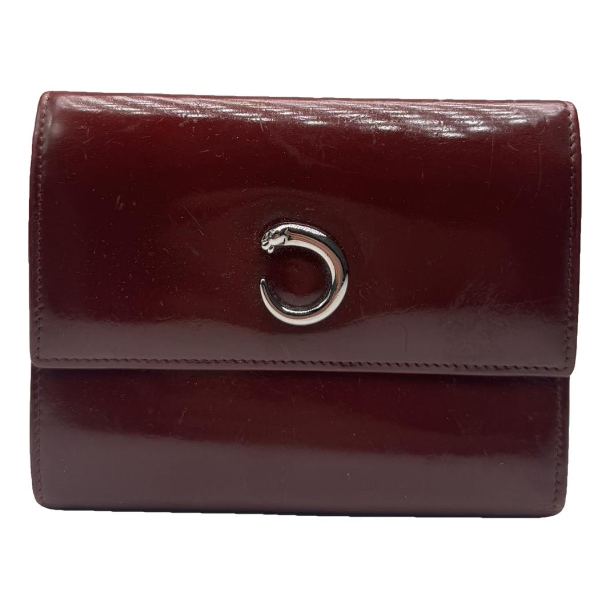 Cartier Burgundy Patent Leather Wallet image 1