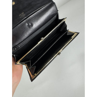 Celine Triomphe Black Leather Wallet image 5