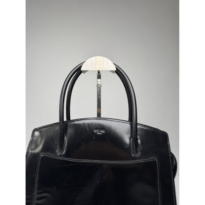 Celine Trapèze Black Patent Leather Handbag image 2
