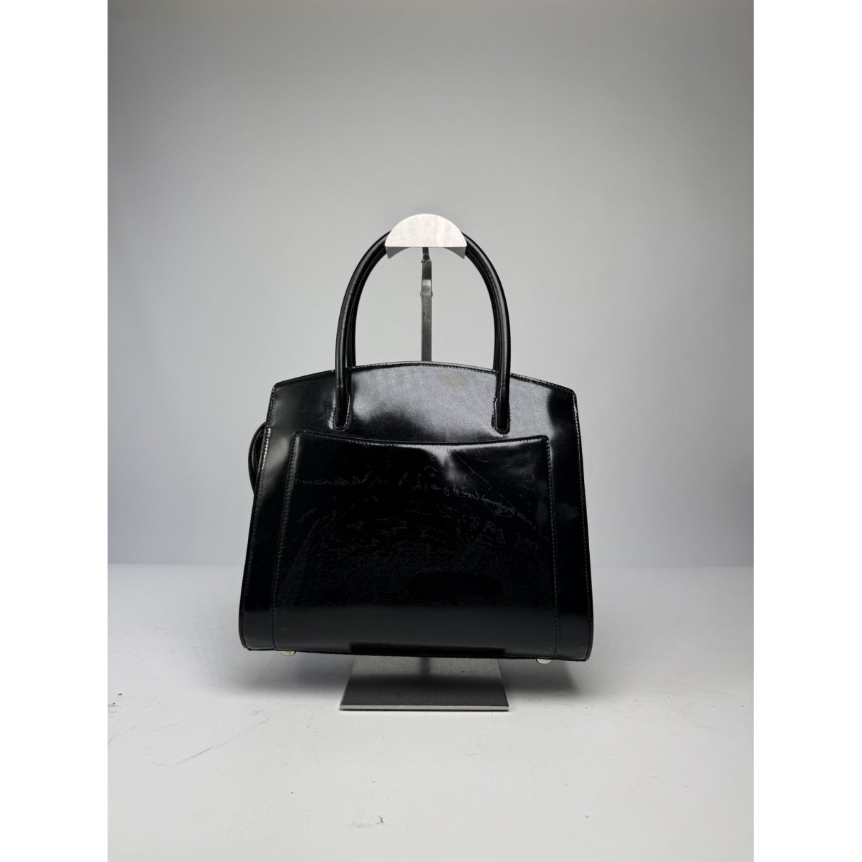 Celine Trapèze Black Patent Leather Handbag image 4