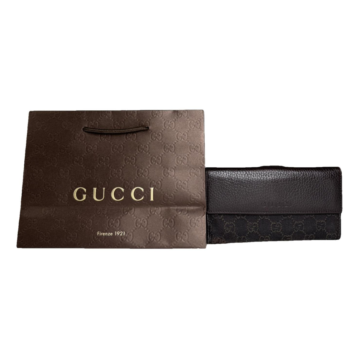 Gucci GG Blooms Brown Leather Wallet image 1