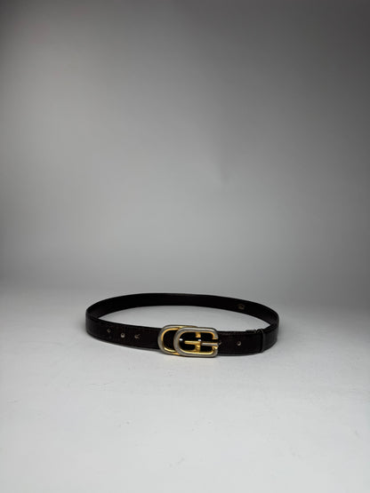 Vintage Gucci GG Leather Belt Brown