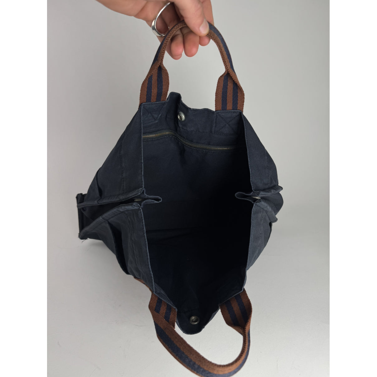 Hermès Navy Cotton Handbag image 4