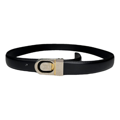 Celine Triomphe Black Leather Belt image 1