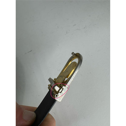 Celine Triomphe Black Leather Belt image 2