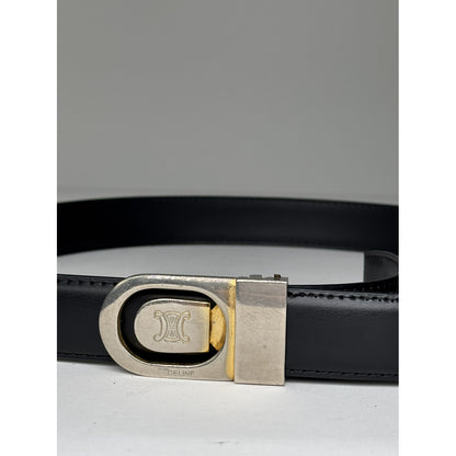 Celine Triomphe Black Leather Belt image 3