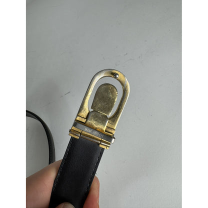 Celine Triomphe Black Leather Belt image 4