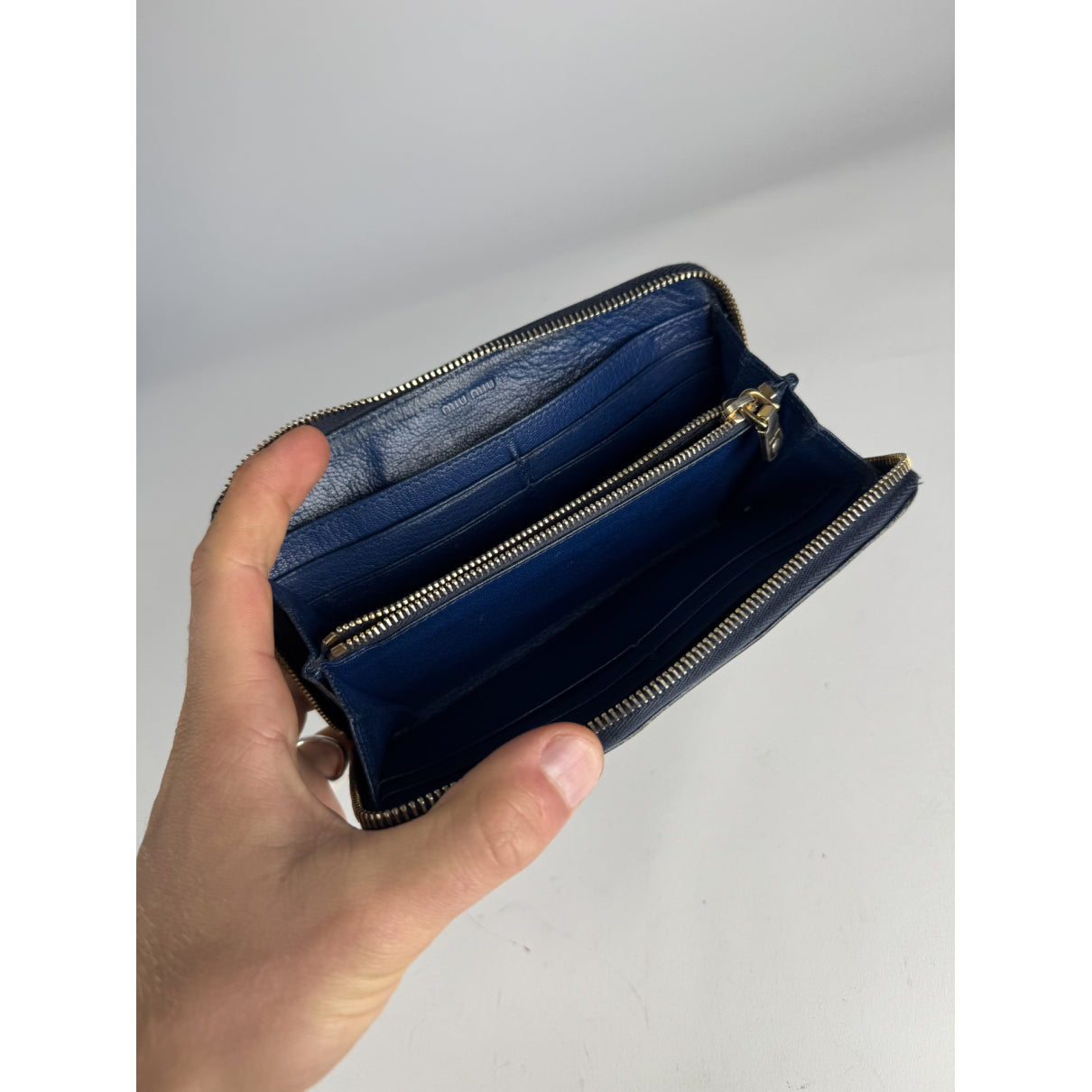 Miu Miu Navy Leather Wallet image 3