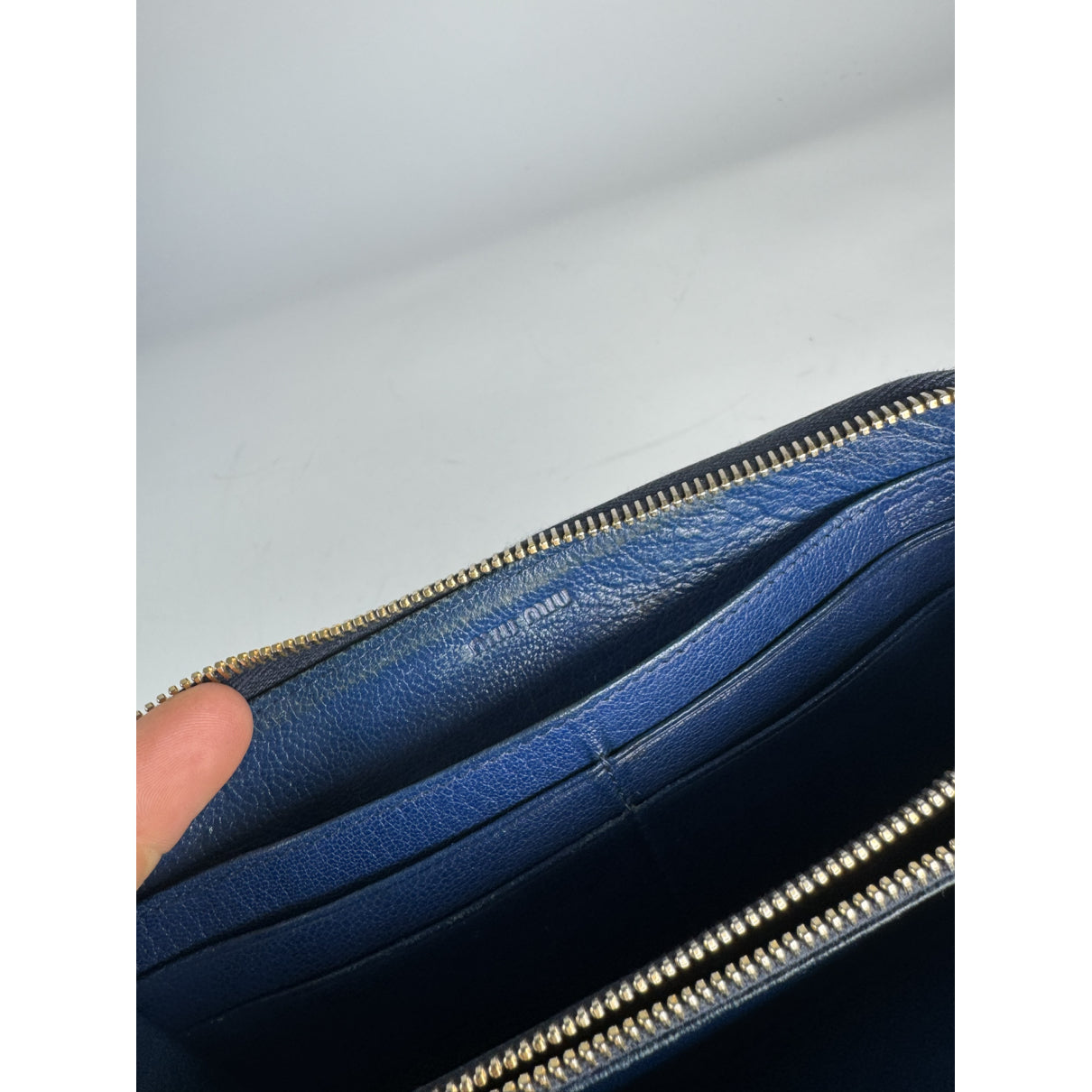 Miu Miu Navy Leather Wallet image 4