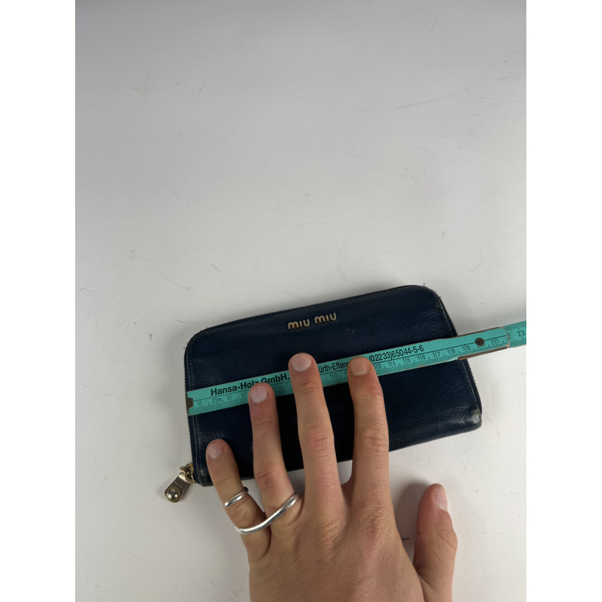 Miu Miu Navy Leather Wallet image 5
