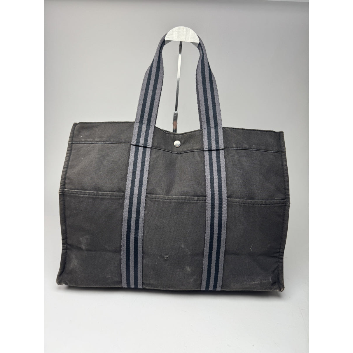 Hermès Black Cotton Travel Bag image 5