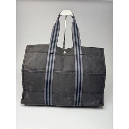 Hermès Black Cotton Travel Bag image 5