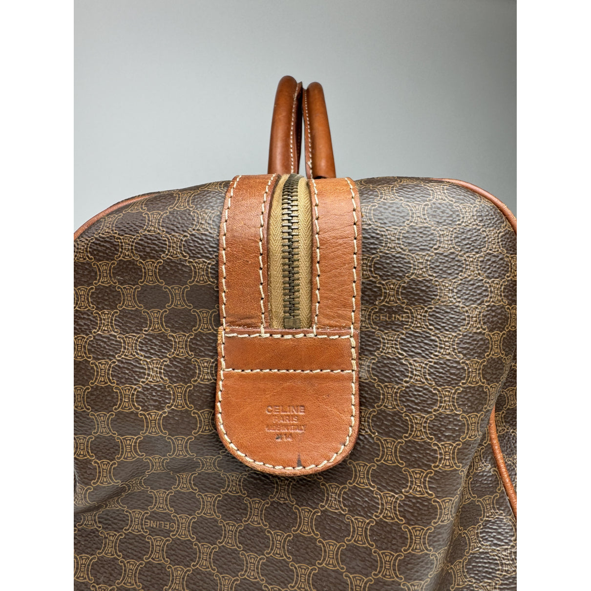 Celine Brown Leather Travel Bag image 4