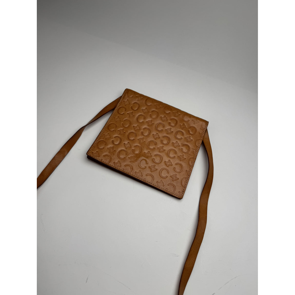 Celine Triomphe Orange Leather Handbag image 2