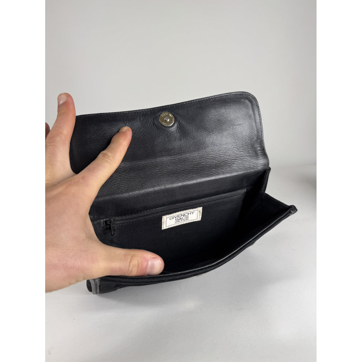 Givenchy Bow Cut Black Leather Clutch Bag image 4