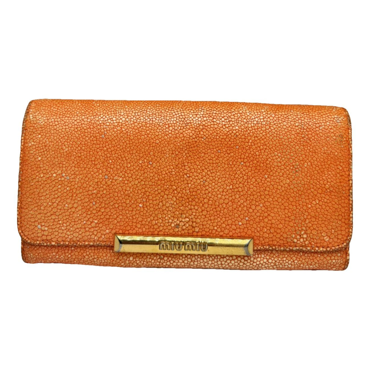 Miu Miu Orange Leather Wallet image 1
